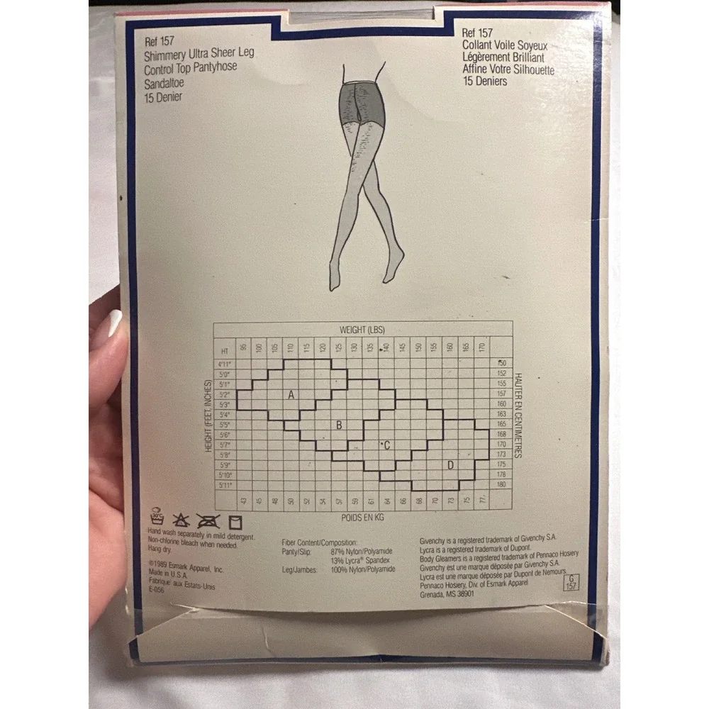 Givenchy Body Gleamers Silver Fox Shimmery Ultra Sheer Control Top Pantyhose D